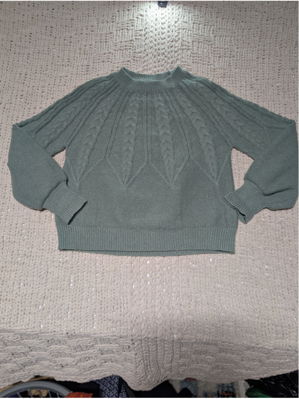 Women's Dokotoo Cable Knit Crew Neck Sweater Green Size S